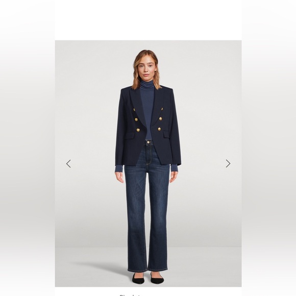 Veronica Beard Miller Dickey navy blue blazer jacket gold 0 - Picture 3 of 3